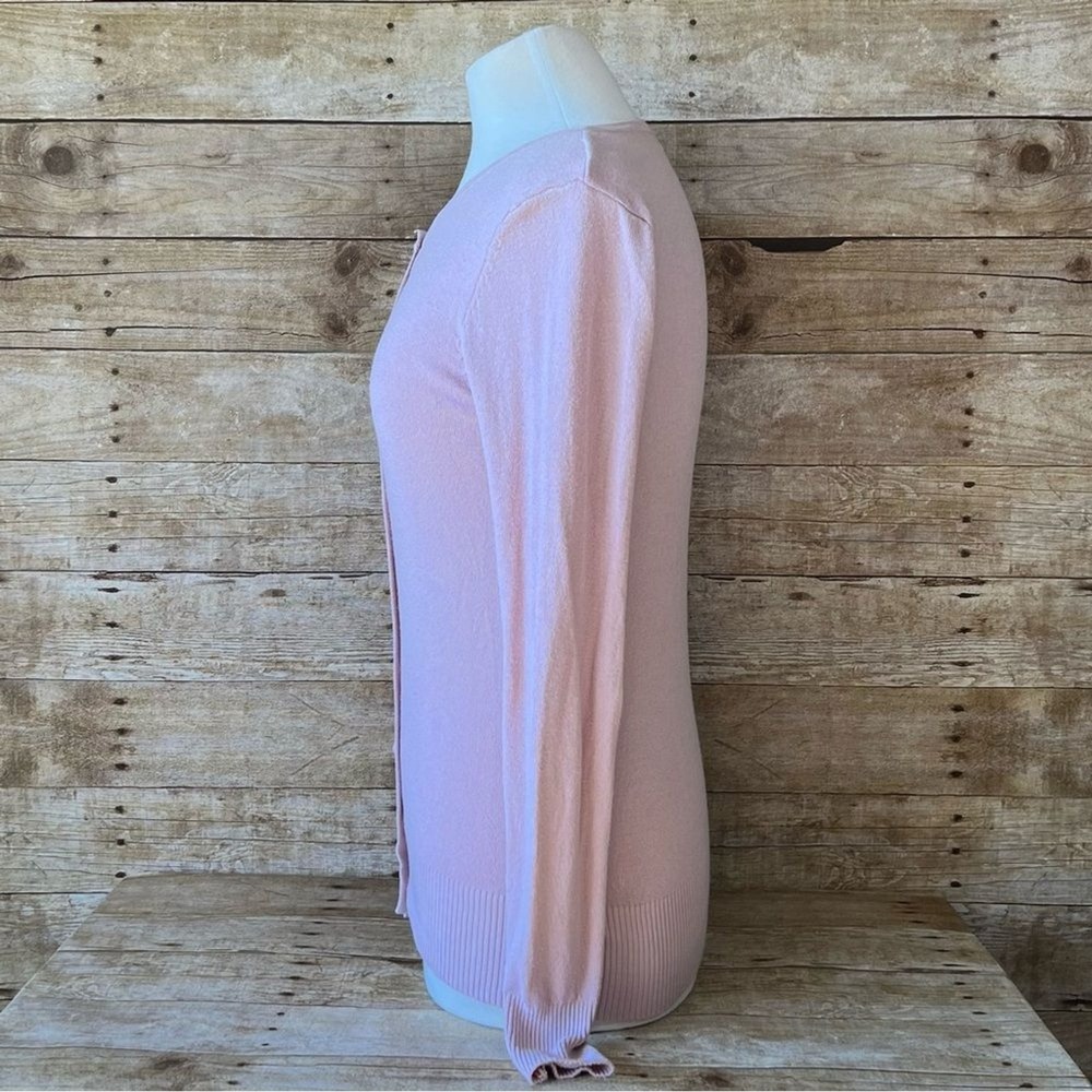 Debut Womens Long Sleeve Button Front Crewneck Cardigan Sweater Pink Size L - Picture 4 of 7